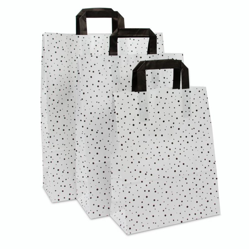 Sac à poignées en papier kraft - Bubble 26+12x35 cm Blanc (250 pcs) [FP-DPL070]