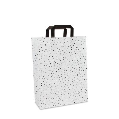 Sac à poignées en papier kraft - Bubble 26+12x35 cm Blanc (250 pcs) [FP-DPL070]