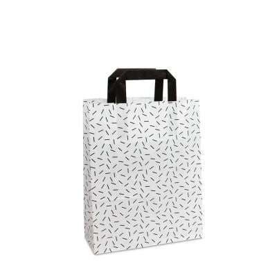 Sac à poignées en papier kraft - Sprinkle 22+10x28 cm Blanc (250 pcs) [FP-DPL072]