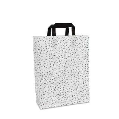 Sac à poignées en papier kraft - Sprinkle 26+12x35 cm Blanc (250 pcs) [FP-DPL073]