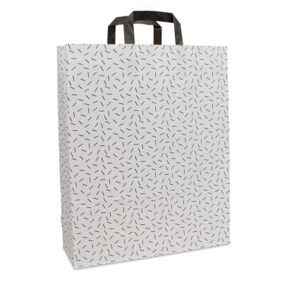 Sac à poignées en papier kraft - Sprinkle 32+12x40cm Blanc (250 pcs) [FP-DPL074]
