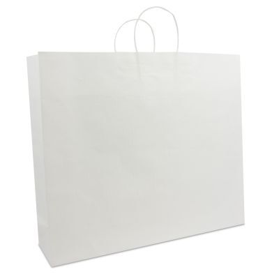 Sac à poignées torsadées en papier de luxe avec fond en carton 54+13x46 cm Blanc (100 pcs) [FP-DPT006]