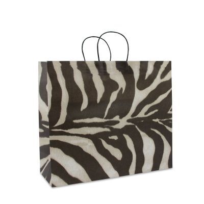 Sac à poignées torsadées en papier 45+16x39 cm Zèbre (100 pcs) [FP-DPT033]