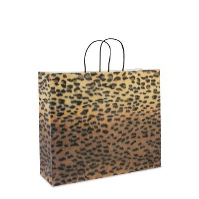 Sac à poignées torsadées en papier 36+12x31 cm Panthère (150 pcs) [FP-DPT038]