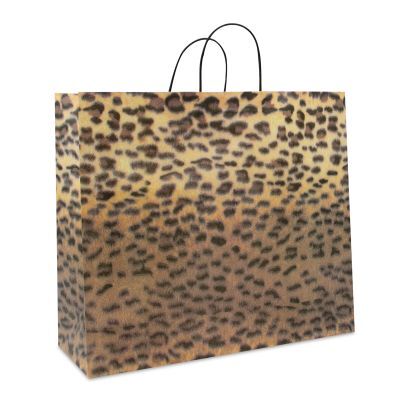 Sac à poignées torsadées en papier 45+16x39 cm Panthère (100 pcs) [FP-DPT039]