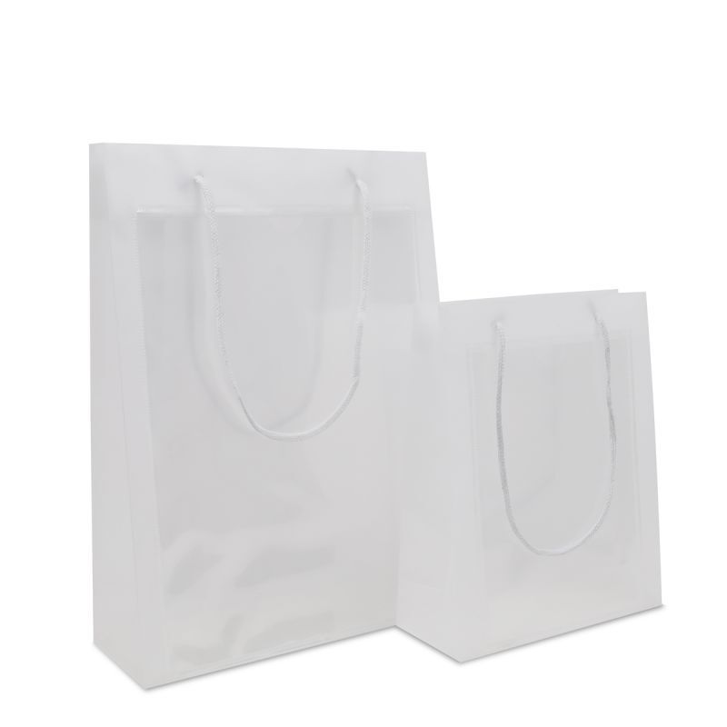 Sacs en plastique haut de gamme avec fenêtre d'insertion au format A5 20+8x25 cm Semi-transparent (200 pcs) [FP-DQC020]