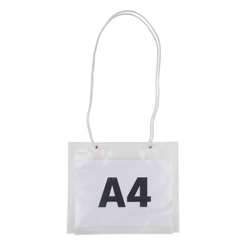 Sac à bandoulière de luxe en plastique avec pochette transparente pour documents A4 35x28 cm Semi-transparent (100 pcs) [FP-DQC022]