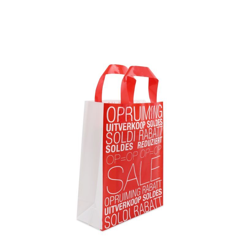 Sacs à fond plat en plastique - Promotions 22+10x30 cm Rouge (250 pcs) [FP-DQL008]