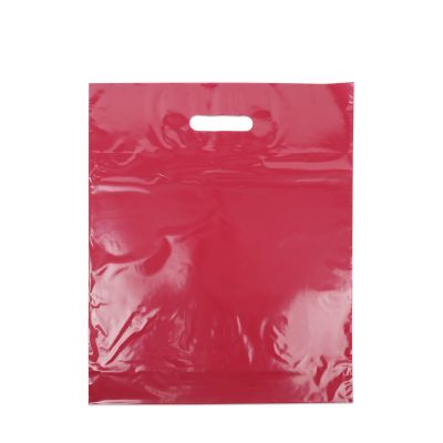 Sac à poignées économiques 35x44+2x4 cm Rouge bordeaux (500 pcs) [FP-DQU014]