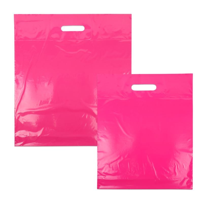 Sac à poignées économiques 35x44+2x4 cm Rose (400 pcs) [FP-DQU197]