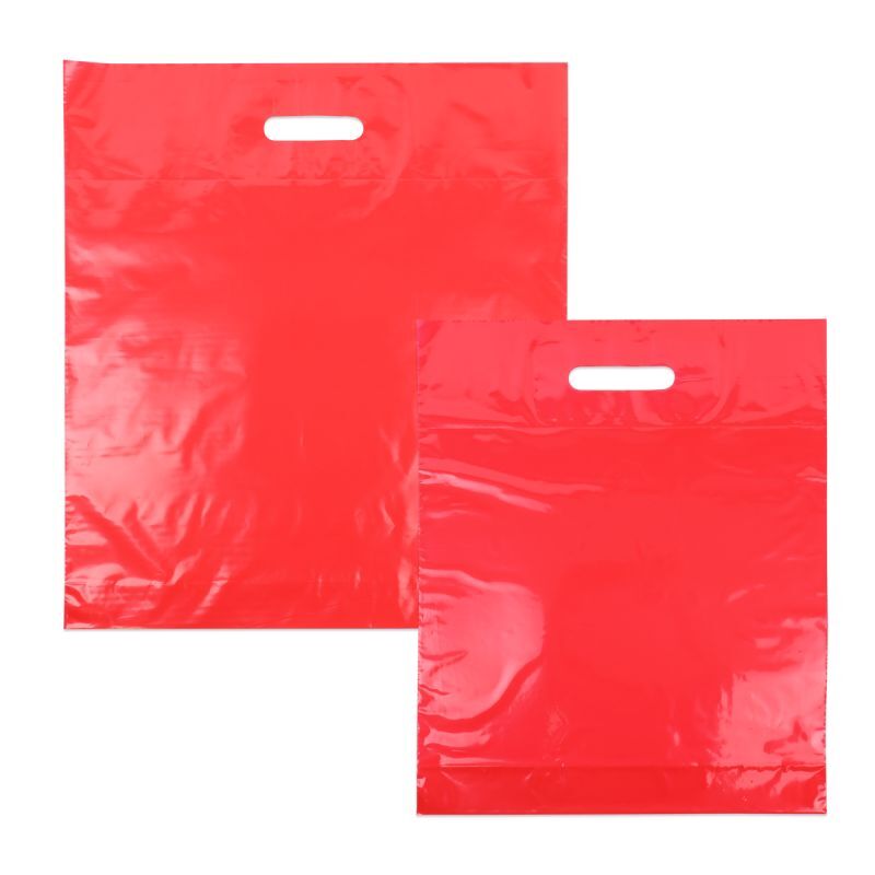 Sac à poignées économiques 35x44+2x4 cm Rouge (400 pcs) [FP-DQU198]
