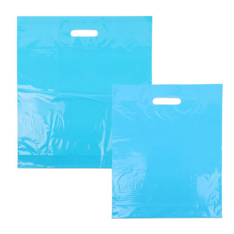 Sac à poignées économiques 35x44+2x4 cm Bleu (400 pcs) [FP-DQU199]