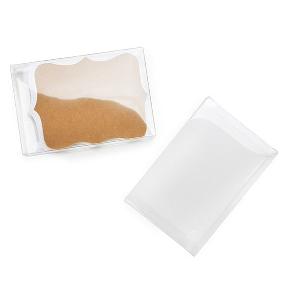 Boîtes cadeau plastique à transparence cristalline en rPET 10,5x2,5x15,6 cm (25 pcs) [FPB167R]