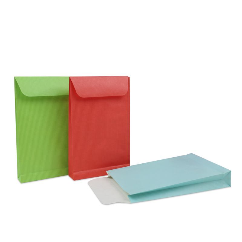 Sacs cadeaux en papier à rabat 12+3x19 cm Bleu (1000 pcs) [FP-FPK338]