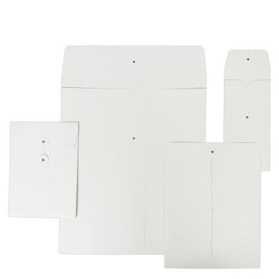 Porte-factures en papier avec fermeture japonaise 16,5x23+2x1,25 cm Blanc (100 pcs) [FP-JGB002]