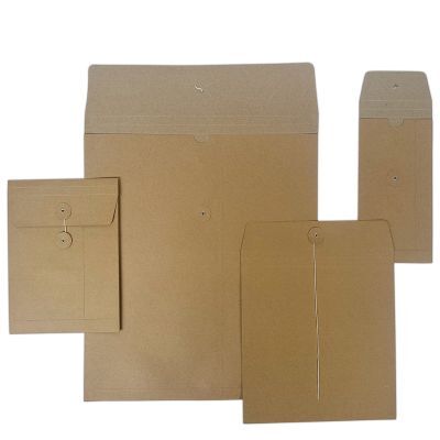 Porte-factures en papier avec fermeture japonaise 35x40+2x1,25 cm Marron (100 pcs) [FP-JGB008]
