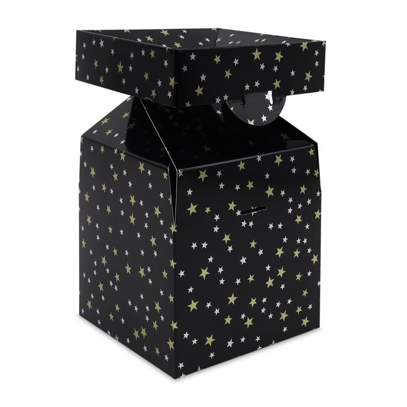 Boîtes pop-up de Noël - Étoiles 15x15x16 cm Noir (50 pcs) [FP-KDS001]