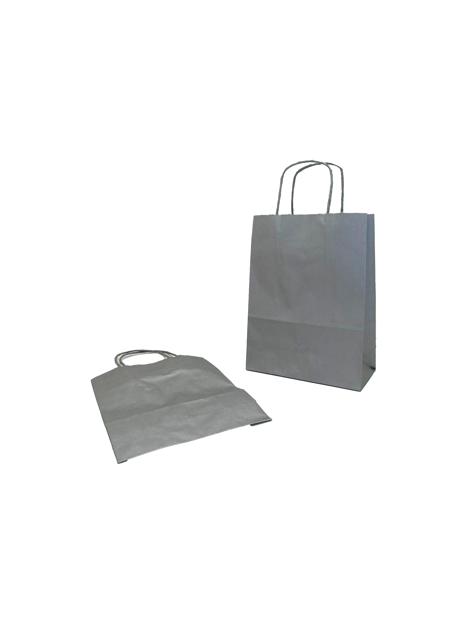 Sac à poignées en Papier Argent Papier Kraft 90 gram 18+8x22cm (50 pièces) [PAM1822SI]