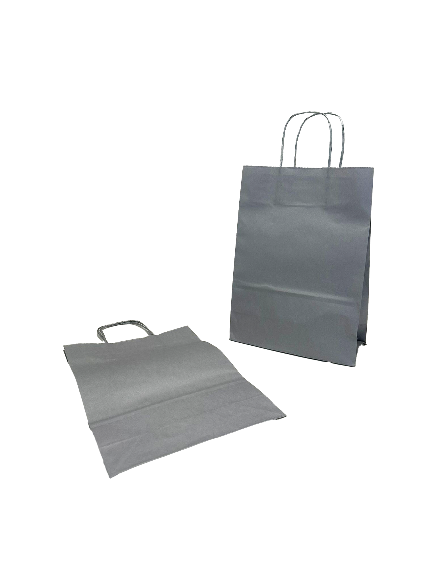 Sac de course Argent Papier Kraft 90 g/m2 22+10x31cm (50 pièces) [PAM2231SI]