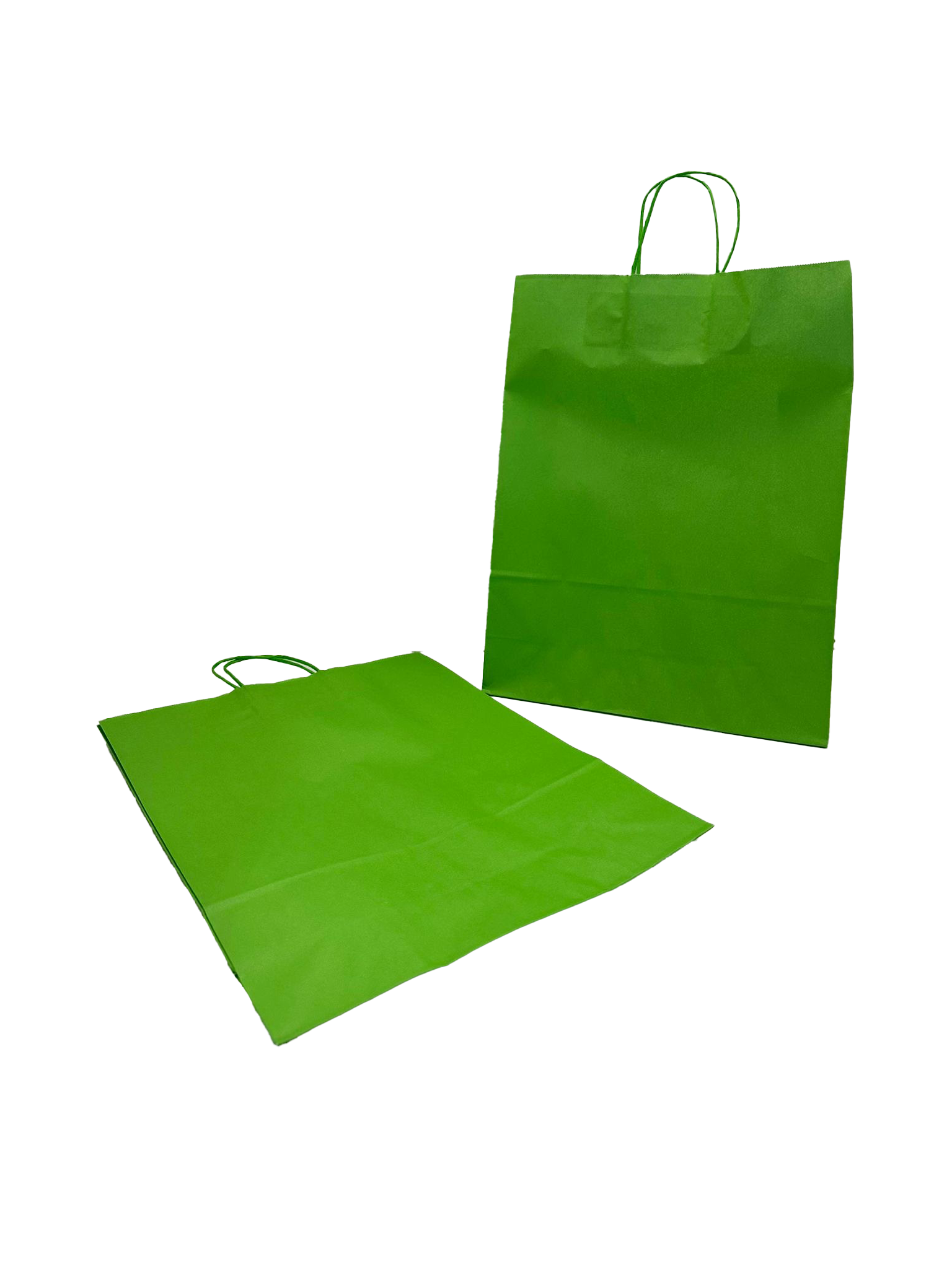 Sac de course Vert Papier Kraft 100 g/m2 32+12x41cm (50 pièces) [PAM3241GR]