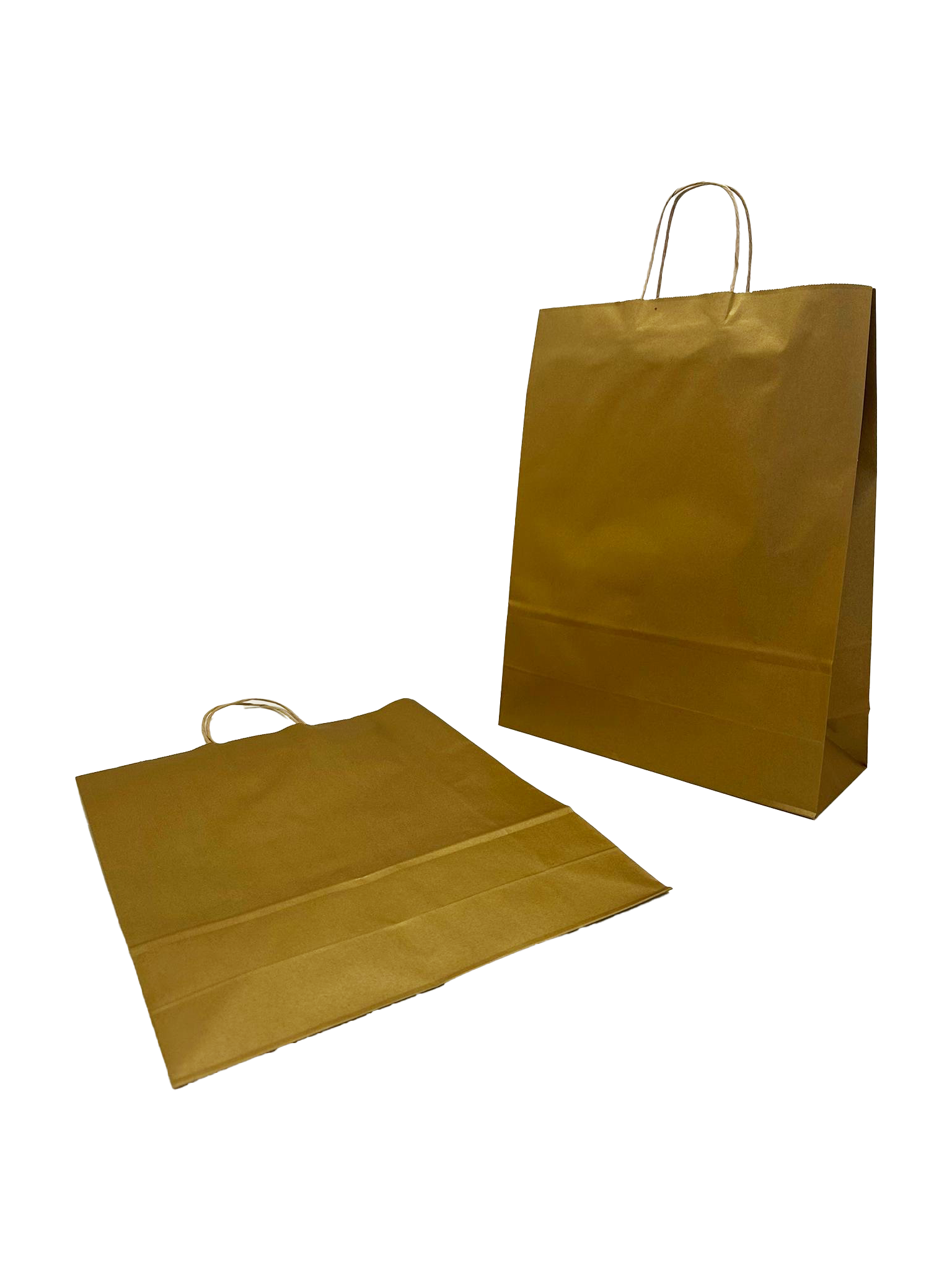 Sac de course Or Papier Kraft 100 g/m2 32+12x41cm (50 pièces) [PAM3241GO]