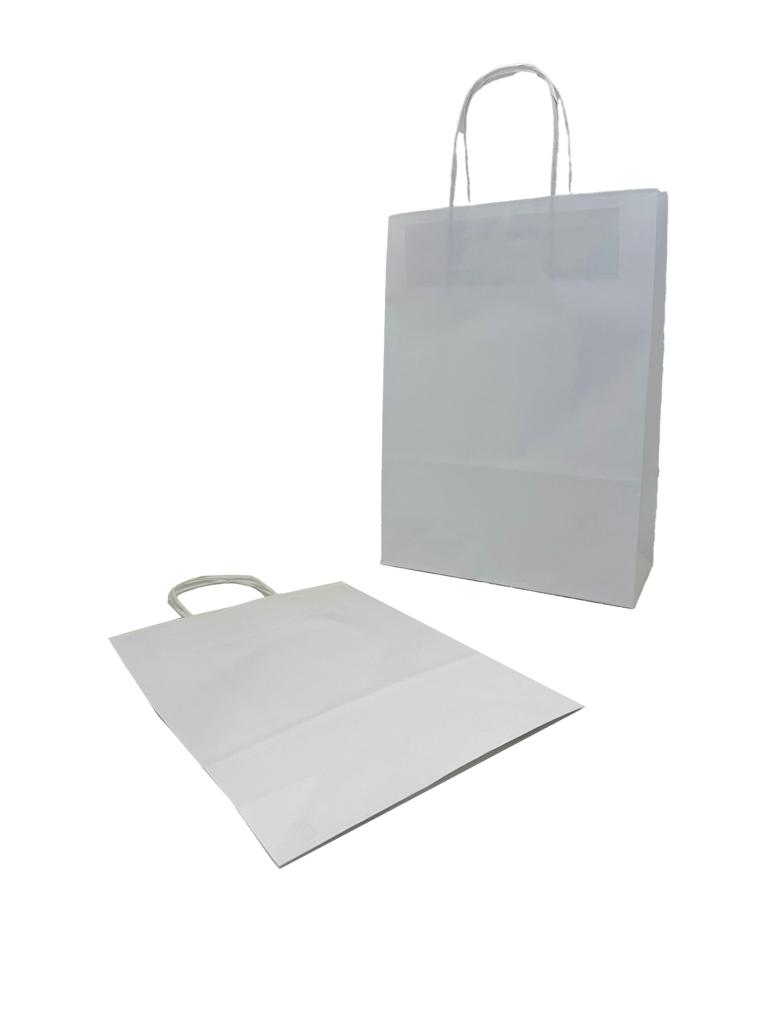 Sac Poignées Papier Blanc 22x10x31cm Kraft 90 g/m2 avec Poignées Torsadées (50 pièces) [PAMW2231]