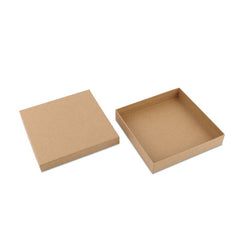 Boîtes-cadeaux en papier kraft avec couvercle 17,7x17,7x3,2 cm Marron (40 pcs) [FP-VPL006]