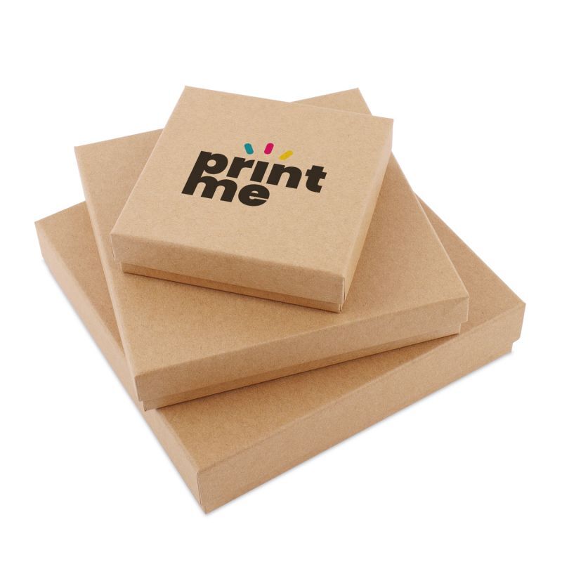 Boîtes-cadeaux en papier kraft avec couvercle 20,7x20,7x4,3 cm Marron (20 pcs) [FP-VPL007]