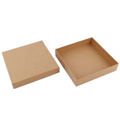 Boîtes-cadeaux en papier kraft avec couvercle 20,7x20,7x4,3 cm Marron (20 pcs) [FP-VPL007]