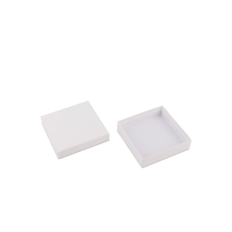 Boîtes-cadeaux en papier kraft avec couvercle 12x12x3 cm Blanc (40 pcs) [FP-VPL008]