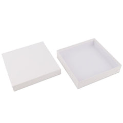 Boîtes-cadeaux en papier kraft avec couvercle 20,7x20,7x4,3 cm Blanc (20 pcs) [FP-VPL010]