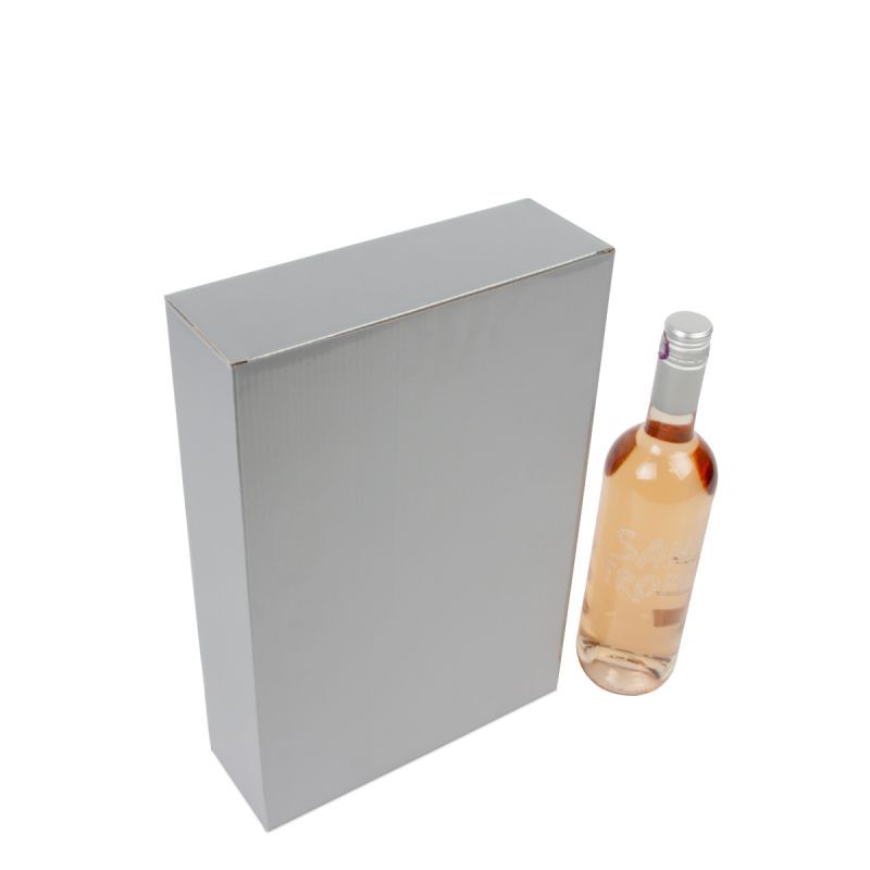Boîtes en carton pour bouteilles de vin 24x8x36 cm Argent (30 pcs) [FP-VWL006]