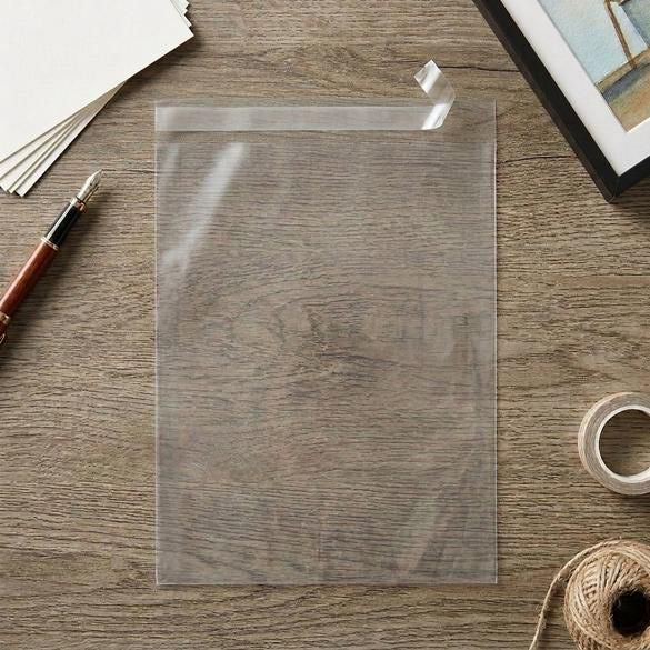 Sachet plastique plat grand format 26,5x33,7cm Refermable par Rabat Adhésif (100 pièces) [B10X13]