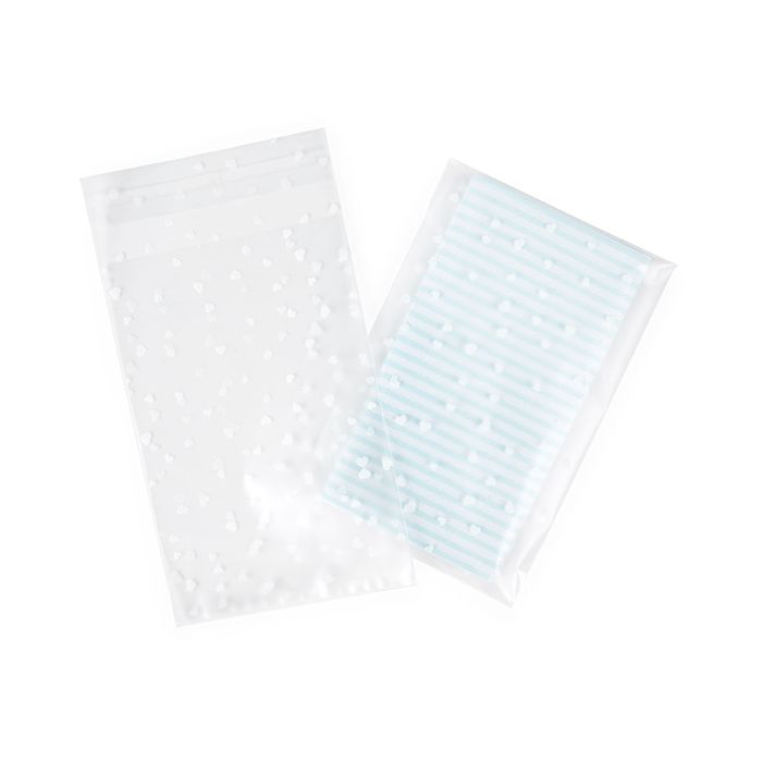 Sachet Plastique glacés 10,2x15,2 cm Avec coeurs et rabat adhésif (100 pièces) [B46FH]