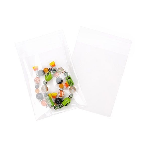 Sachet plastique transparence cristalline 10,8x13cm avec Rabat Adhésif (100 pièces) [B4X5]