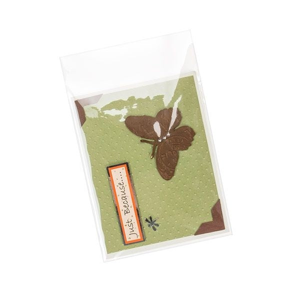 Sachet plastique transparence cristalline 11,5x14,5+4cm avec Rabat "Sécurisée" (100 pièces) [B54PC]