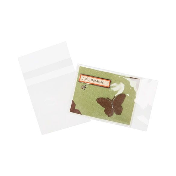 Sachet plastique transparence cristalline 11,5x14,5+4cm avec Rabat "Sécurisée" (100 pièces) [B54PC]