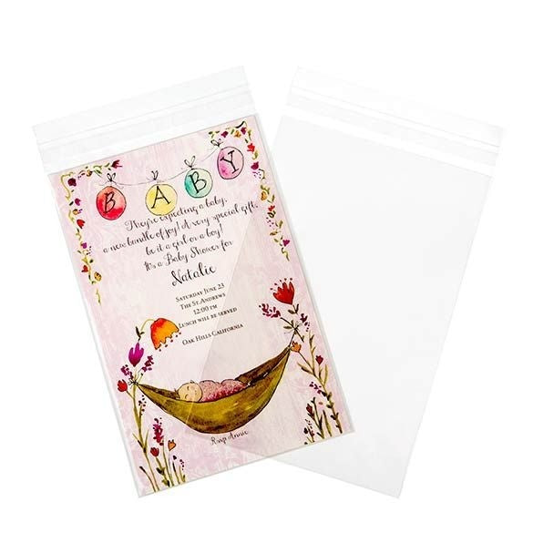 Sachet plastique transparence cristalline 14,5x21,8cm avec Rabat Adhésif (100 pièces) [B59S]