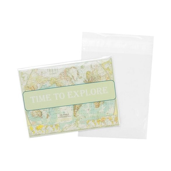 Sachet plastique transparence cristalline 12.7x15.3 + 3.4 cm avec Rabat Adhésif (100 pièces) [B5B2]