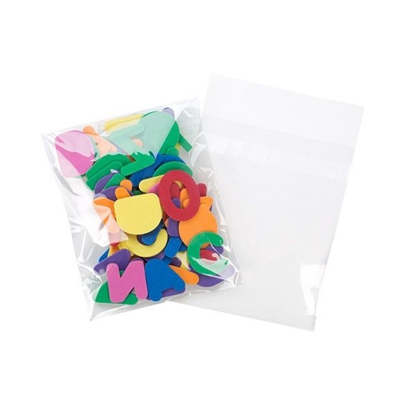 Sachet plastique transparence cristalline 12,7x15,3cm avec Rabat "Sécurisée" (100 pièces) [B5B2PC]