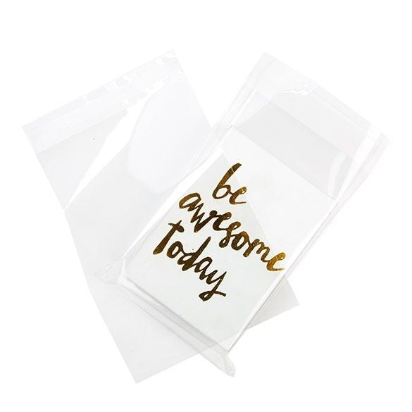 Sachet plastique transparence cristalline 17,3x25,4cm avec Rabat Adhésif (100 pièces) [B610]