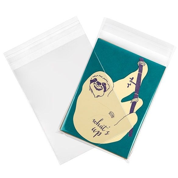 Sachet plastique transparence cristalline 13,8x17,9cm avec Rabat Adhésif (100 pièces) [B6B3]