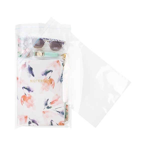 Sachet plastique plat grand format 22,5x37,1cm Refermable par Rabat Adhésif (100 pièces) [B814XL]