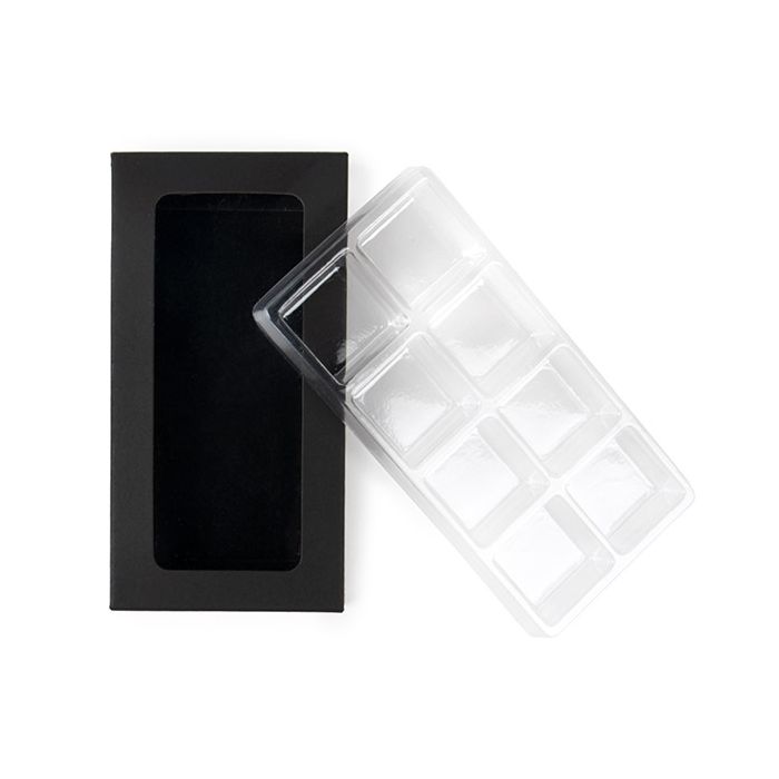 Black Kraft Artisan Candy Box Set, Square Insert 7x2.1x13.8 cm (25 pieces) [CNDY272B]