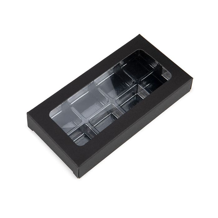 Black Kraft Artisan Candy Box Set, Square Insert 7x2.1x13.8 cm (25 pieces) [CNDY272B]