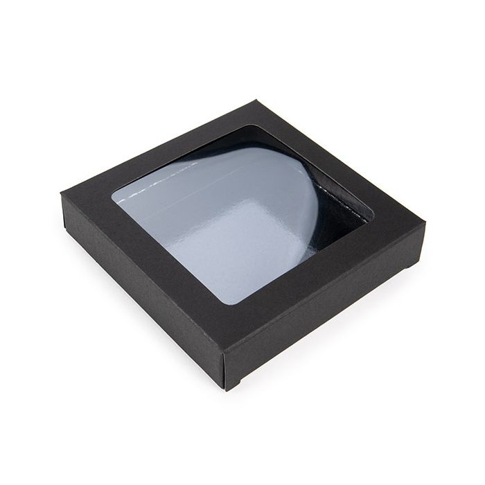 Boîte noire en kraft avec fenêtre transparente 10.5x2.2x10.5 cm (25 pièces) [WKRGB245]