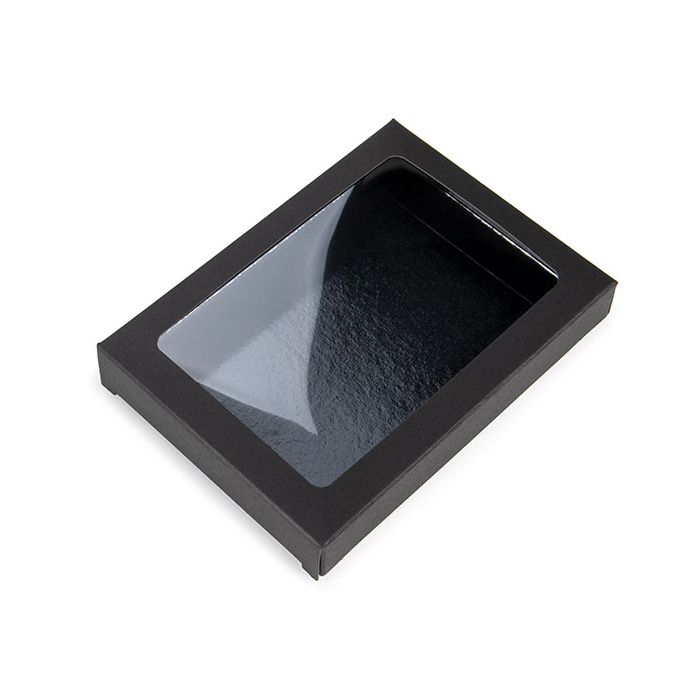 Boîte noire en kraft avec fenêtre transparente 10.2x2.1x13.8 cm (25 pièces) [WKRGB313]