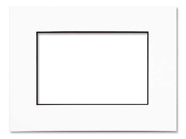 Passe partout Blanc/Noir 19 x 24cm pour le découpage intérieur. 27.9 x 35.6cm (10 Pièces) [MS20200]
