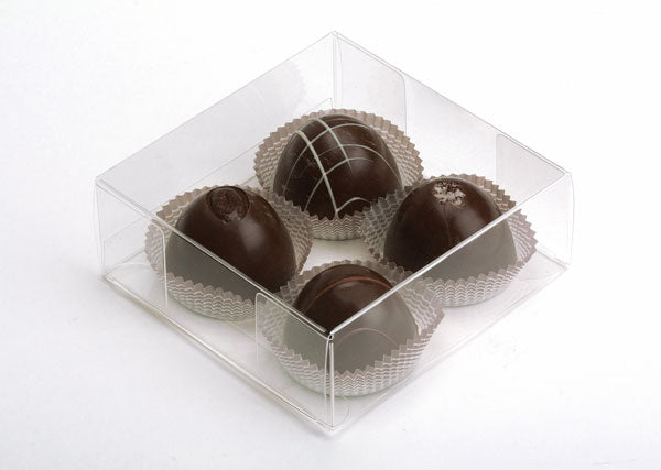 Boite pour truffes à transparence cristalline 10.8x4.1x10.8cm (25 Pièces) [FB194]