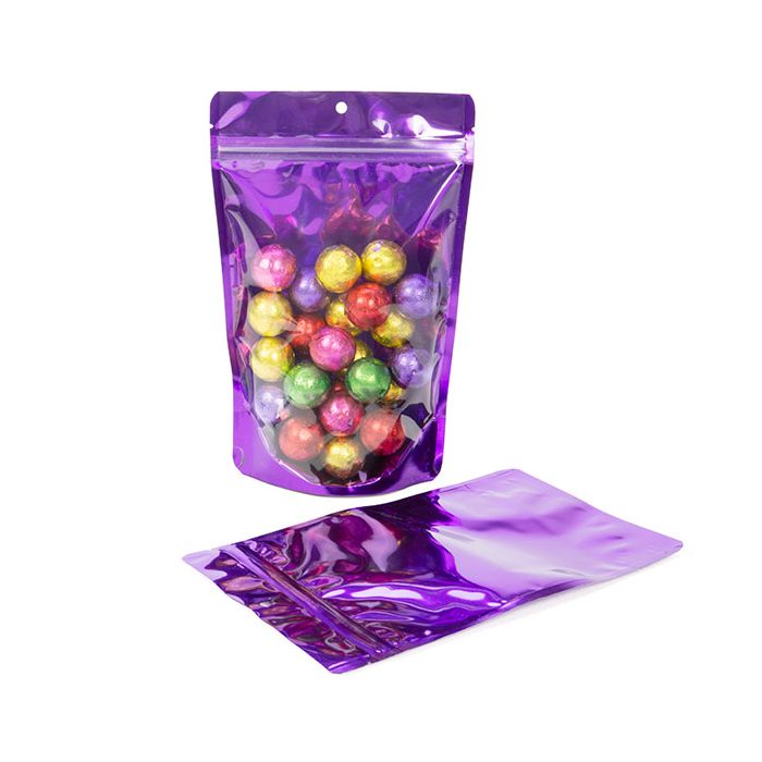 Doypack violettes 14,9x8,9x23,2cm Trou de suspension (100 pièces) [ZBGB7VL]